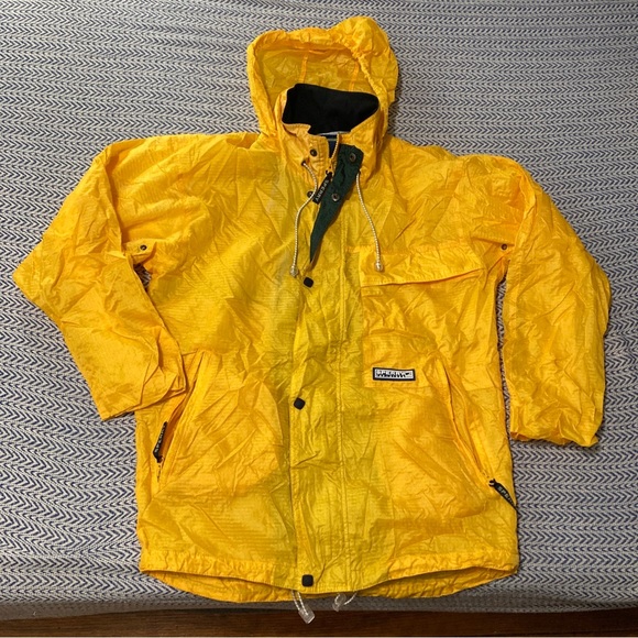 Sperry Top Sider Mens S Windbreaker Jacket Mesh Vent Coat Drawstring Zip Up - Picture 1 of 16